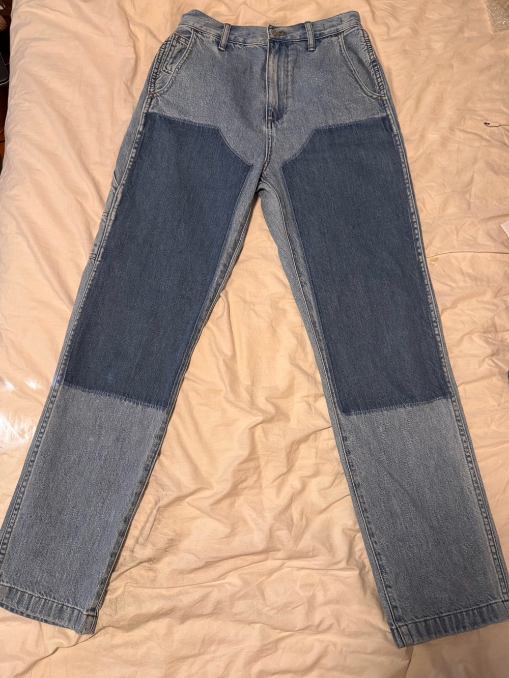 Madewell Two-Tone Blue Straight-Leg Jeans